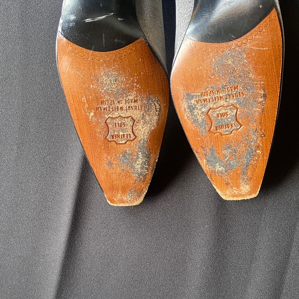 Stuart Weitzman Shimmering Gray Heels - Picture 9 of 9